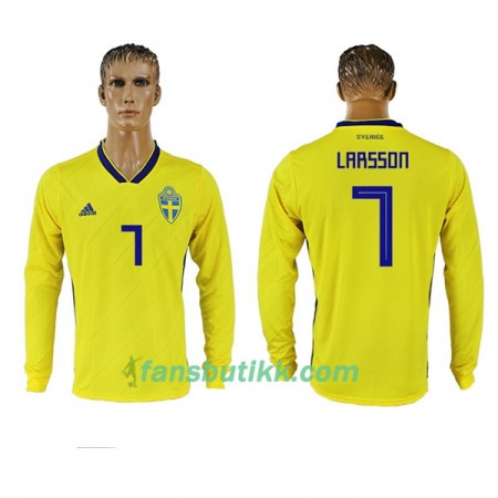 Fotball-VM 2018 Sverige drakt Larsson 7 Hjemmetrøye Langermet